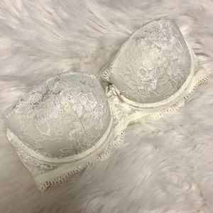 H&M strapless white lace bra -32B